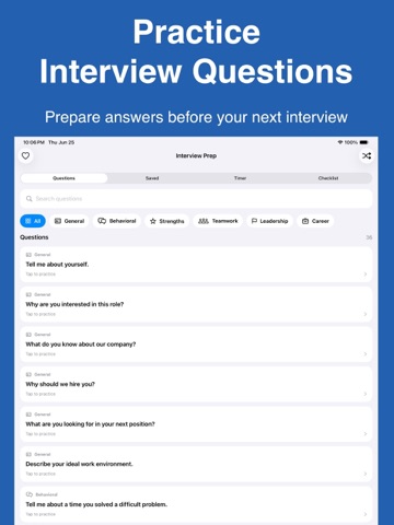 Interview Prep: Practice iPad screenshot