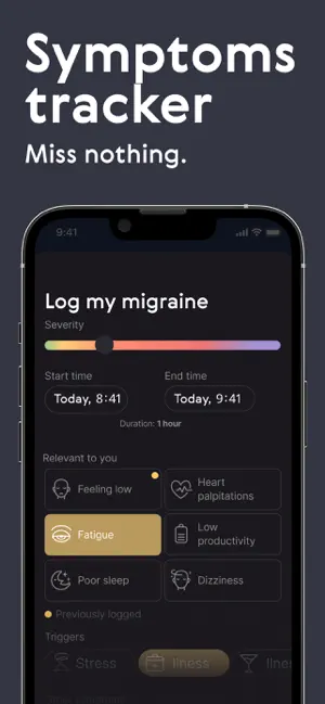 Relief - Migraine Tracker iPhone screenshot 3