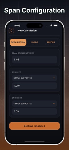 Beam Calculator. Screenshot 2 of 5