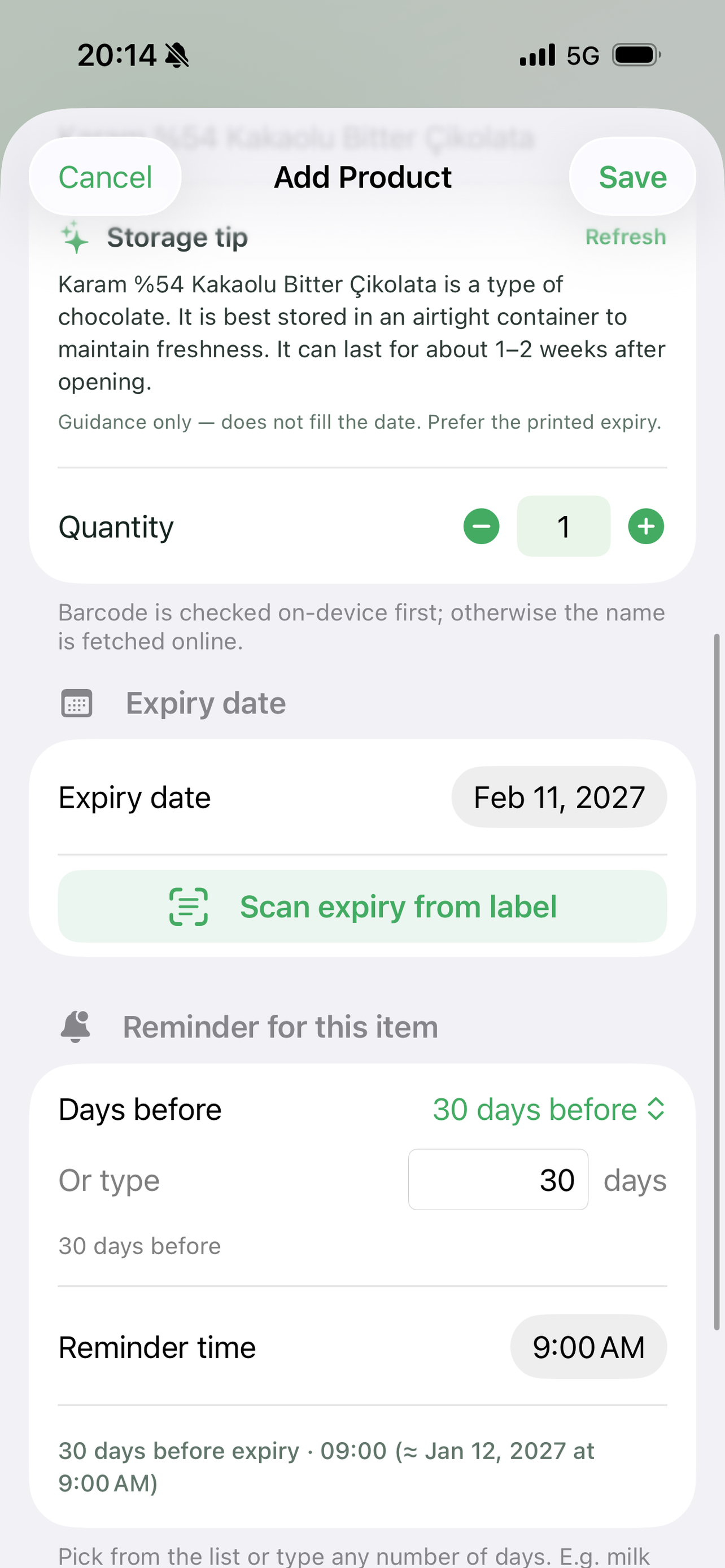 Fresco: Food & Expiry Tracker screenshot 5
