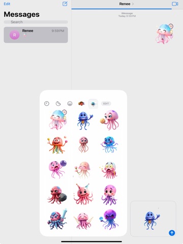 Floating Jellyfish Stickers iPad screenshot