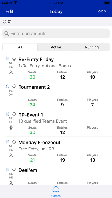 CasinoWare Tournament Control Screenshot
