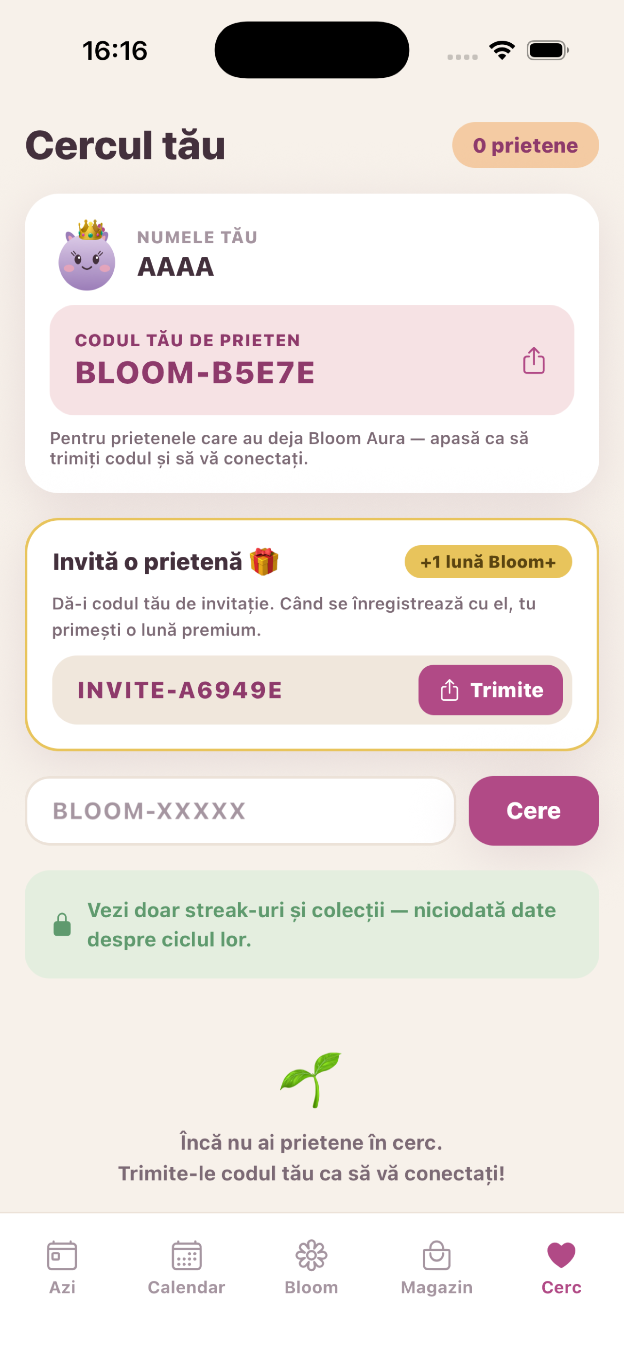 Calendar Menstruație - Bloom screenshot 5
