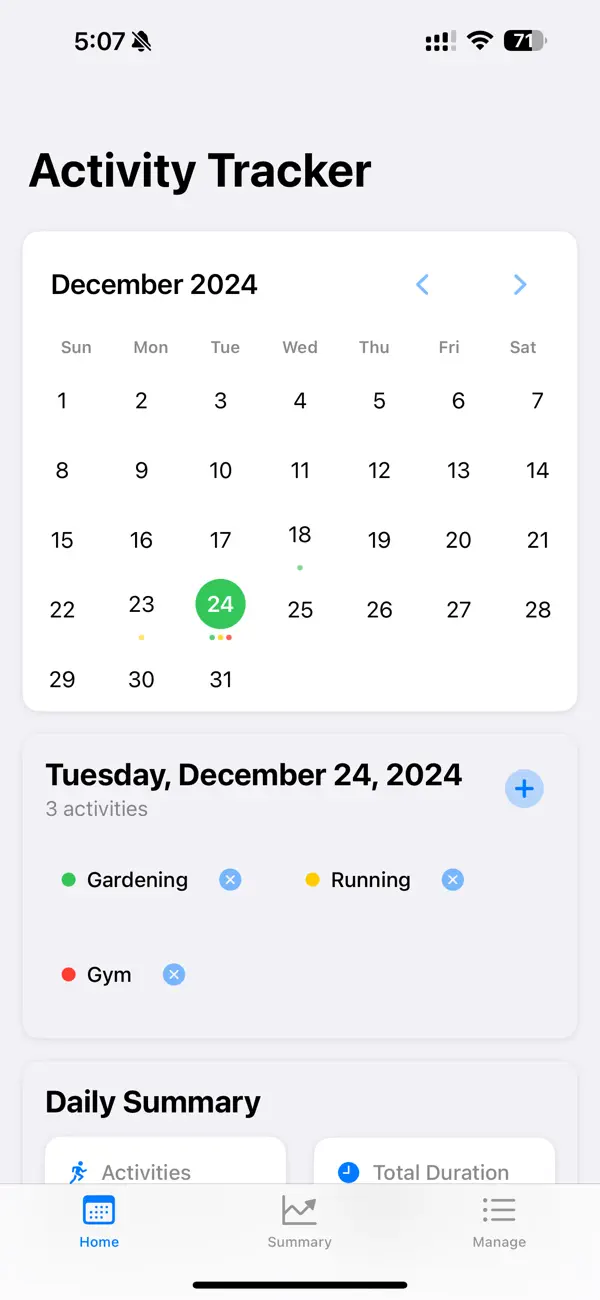 Screenshot #1 pour ActivityTrackerEz