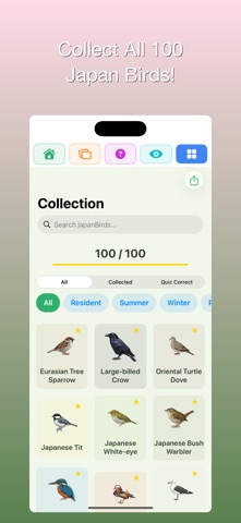 100 Japan Birds - Wild Birds iPhone screenshot
