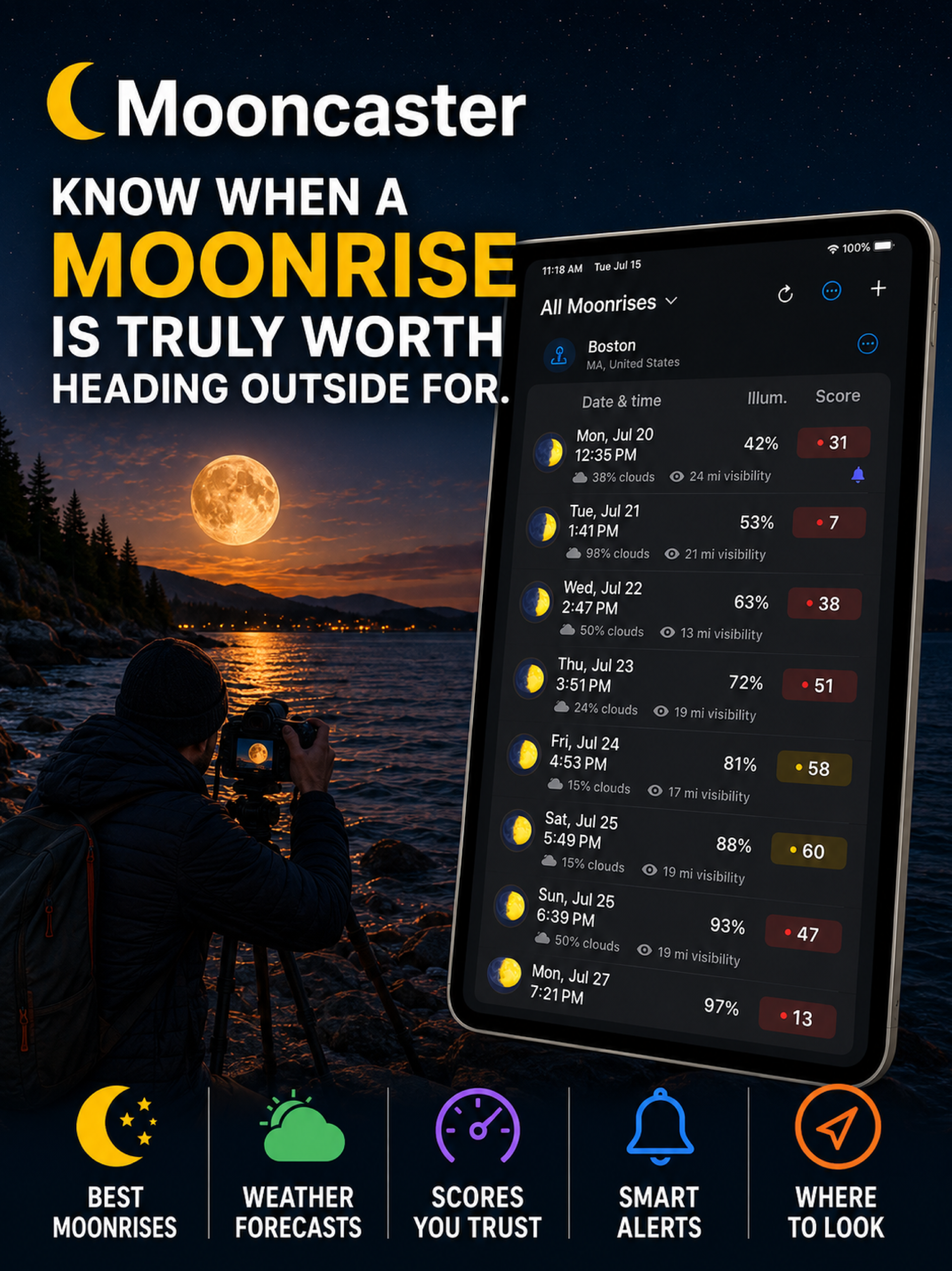 Mooncaster: Moon Phase Tracker screenshot 5
