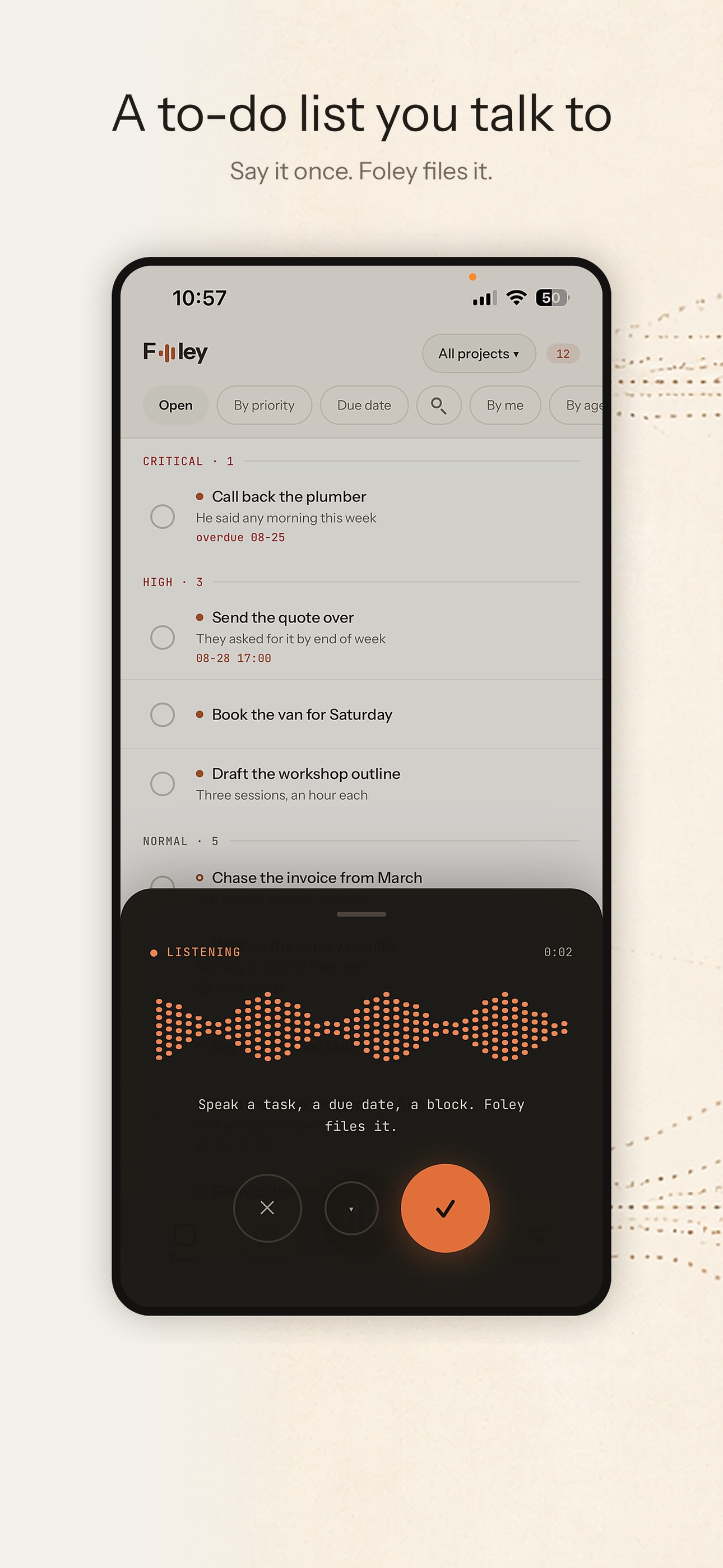 Screenshot 1 of Foley - AI Task and Planner