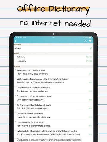 Esperanto English Dictionary iPad screenshot
