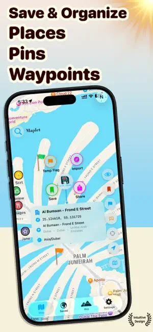 Maplet: Map Location Bookmarks screenshot 1