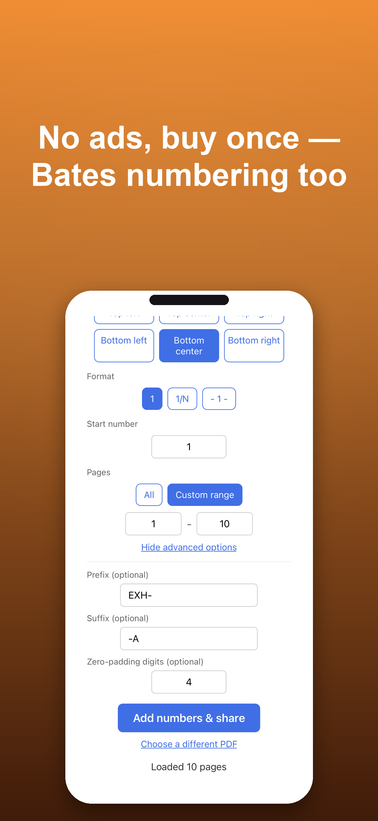 PDF Page Numbers, Any Format screenshot 3
