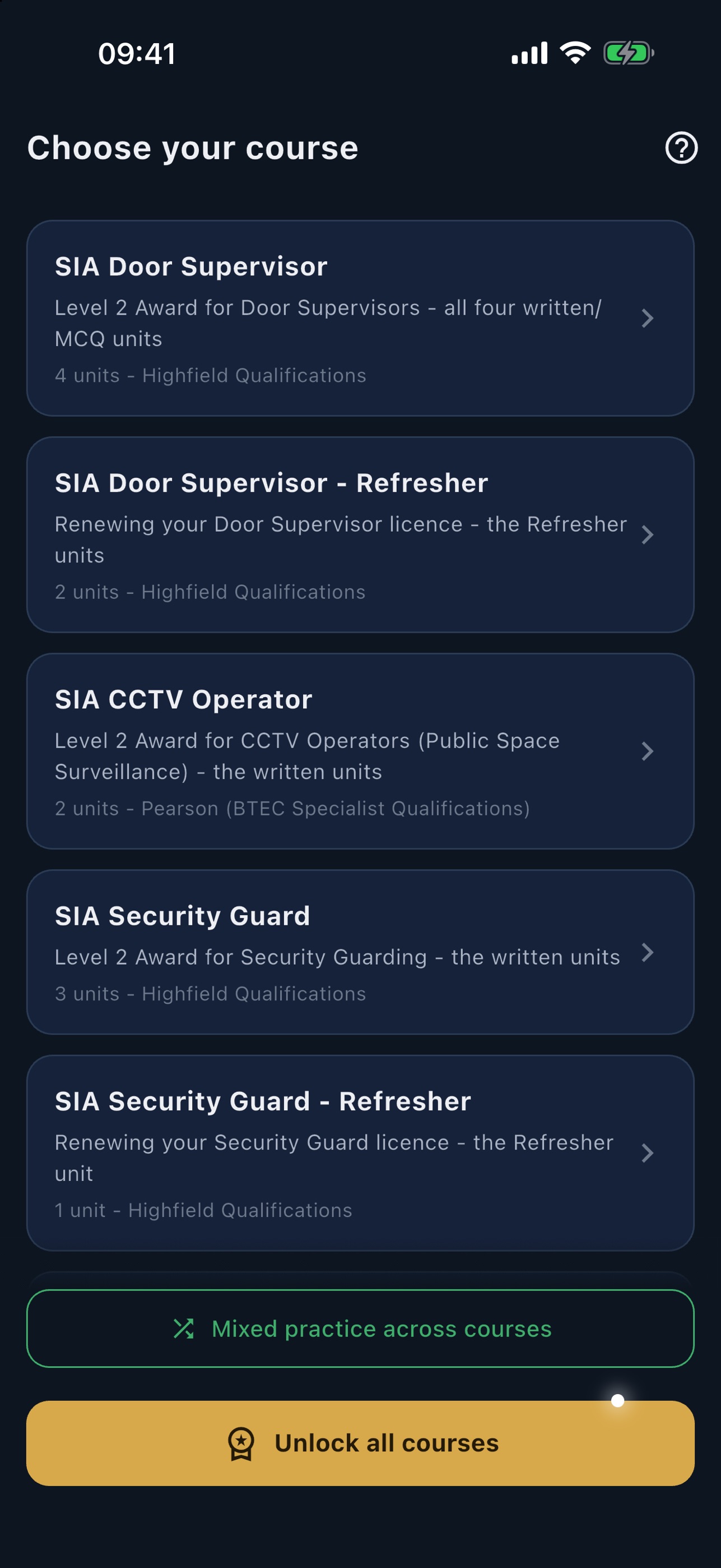 Screenshot 2 of SIA Exam Prep App - Security