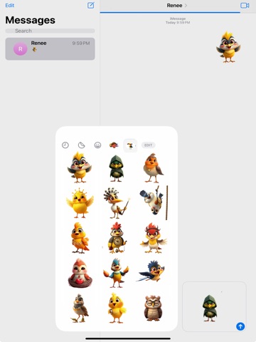 Singing Bird Stickers iPad screenshot