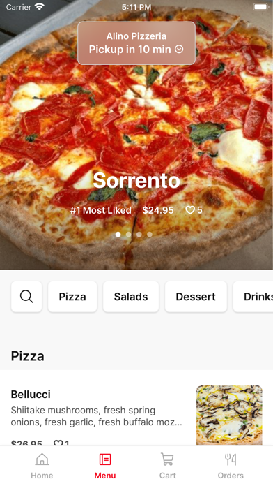 Alino Pizzeria To Go iPhone screenshot 2 - Food & Drink app