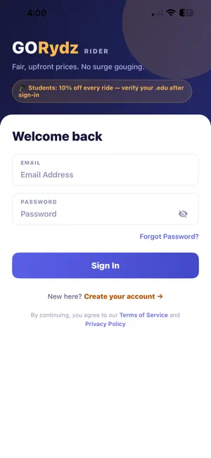 GORydz - Your ride, your way screenshot 1