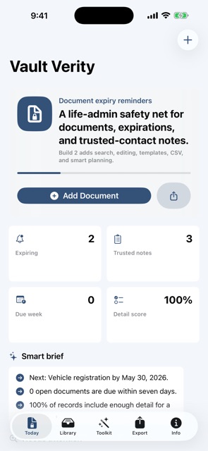Vault Verity screenshot 1