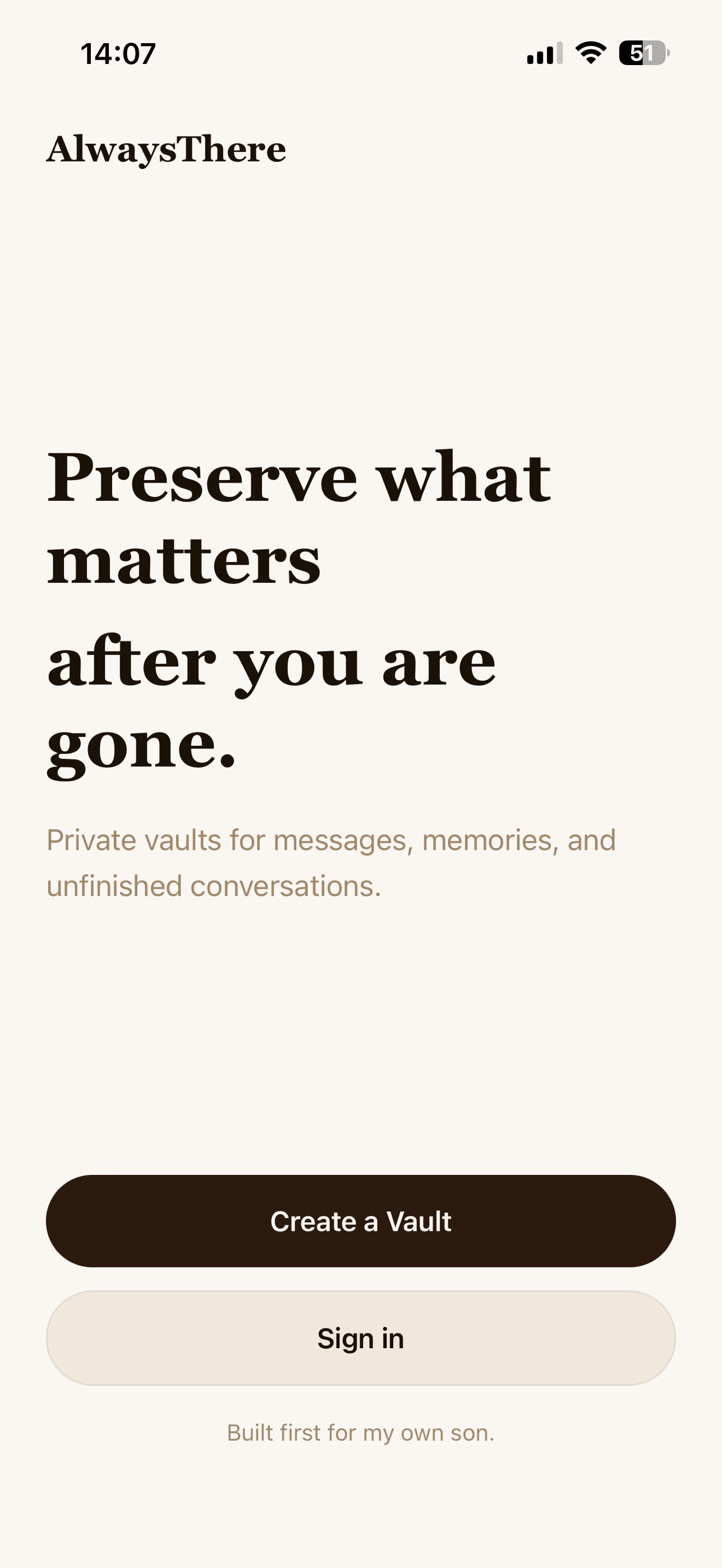 Screenshot 1 of AlwaysThere Vault