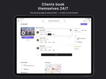 Soloist: Online Client Booking iPad screenshot