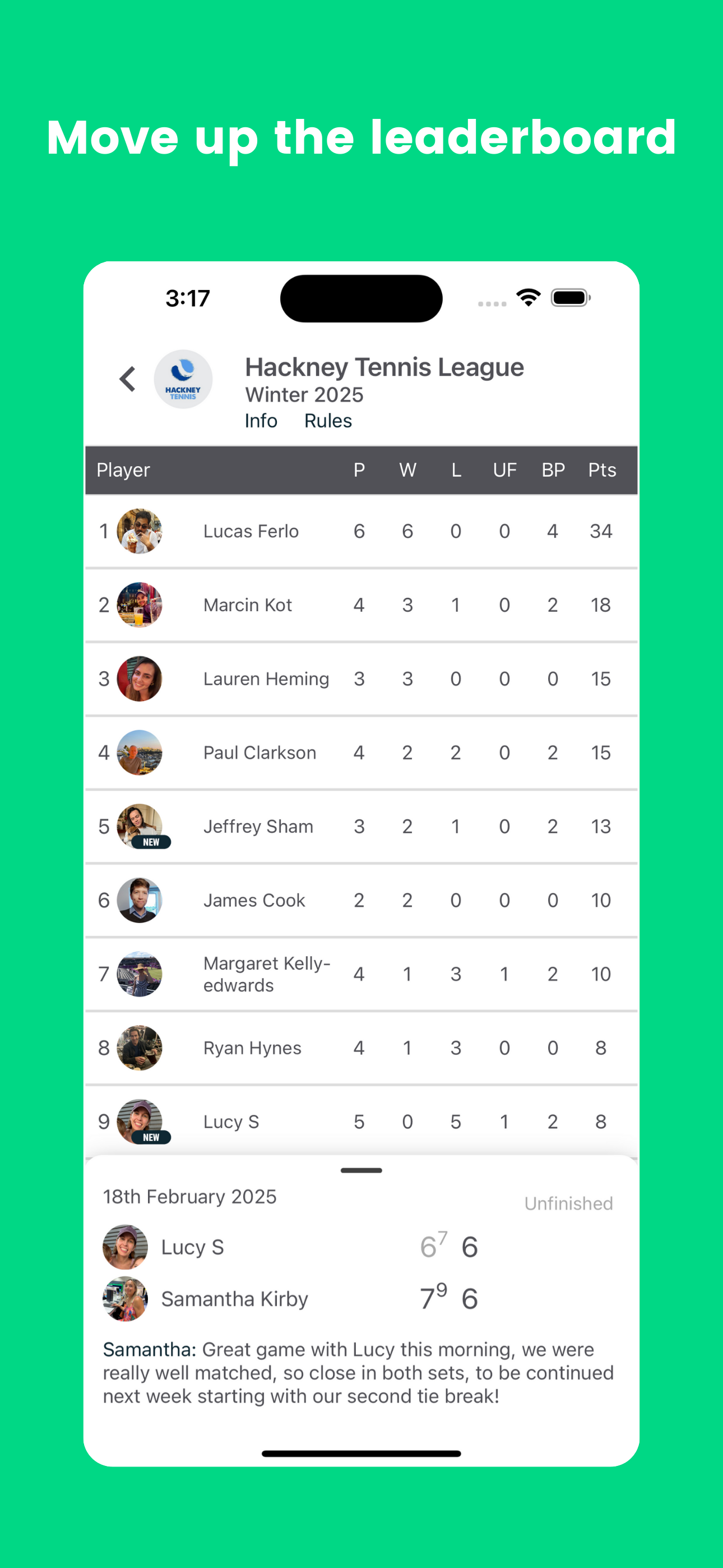 Spin: Tennis Partners, Leagues
