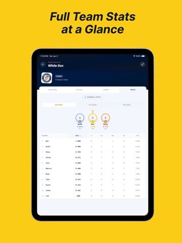 ScoreBook Baseball Scoring App iPad screenshot