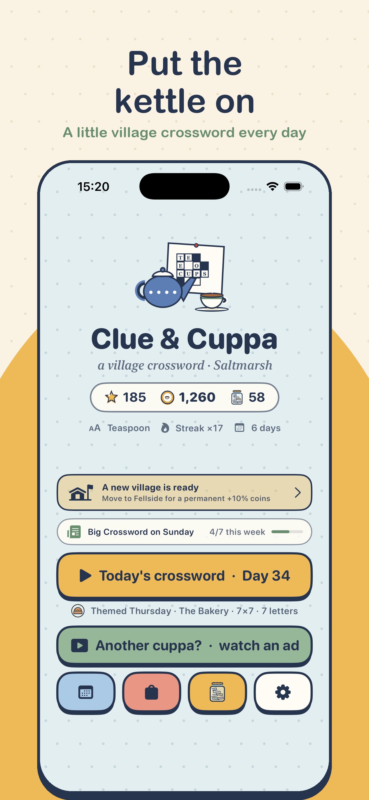 Screenshot 1 of Clue & Cuppa: Word Crossword