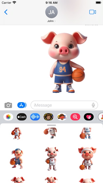 Basketball Piglet Stickers screenshot-5