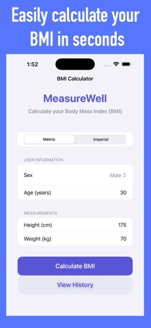 MeasureWell – BMI Calculator screenshot