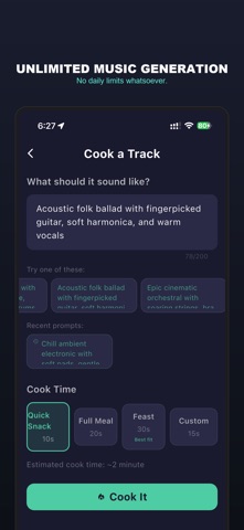 Music Kitchen - Local AI songs iPhone screenshot