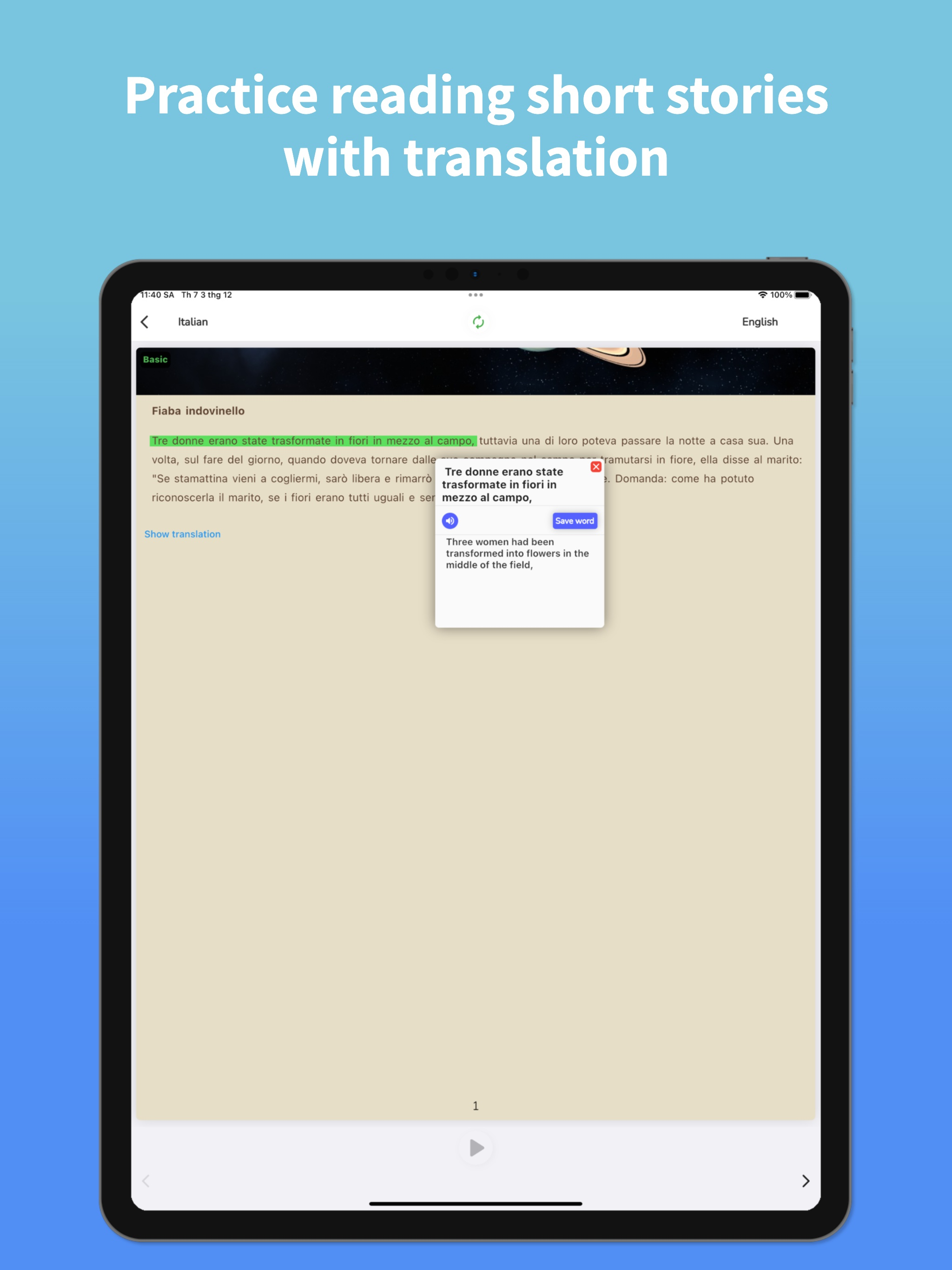 Italian Translator & Learn +