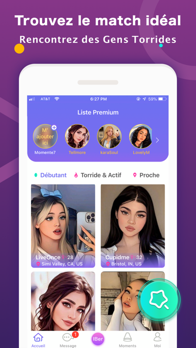 Screenshot #1 pour Rencontres, Tchat, Dating app