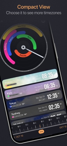 Zonium – Timezone Converter iPhone screenshot