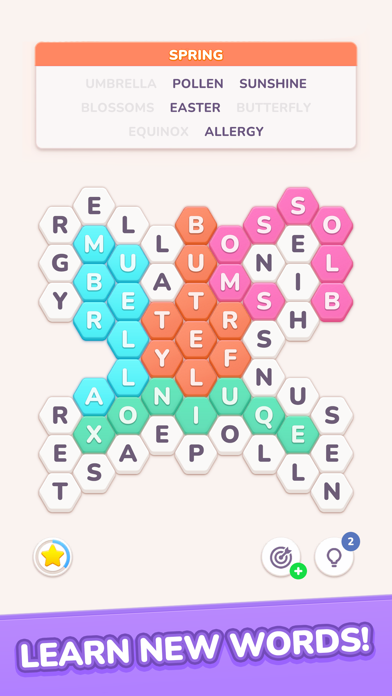 Hexa Search: Word Puzzle Screenshot