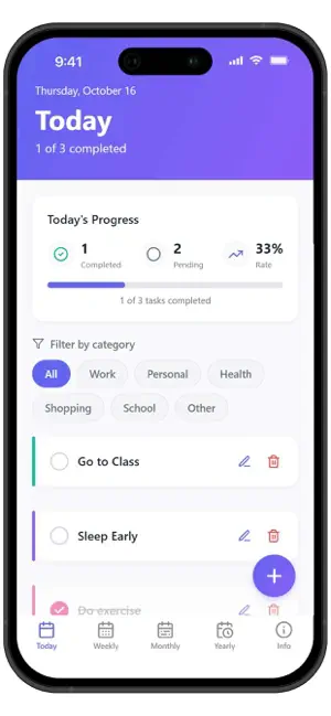 Easy Weekly & Monthly Planner screenshot 1