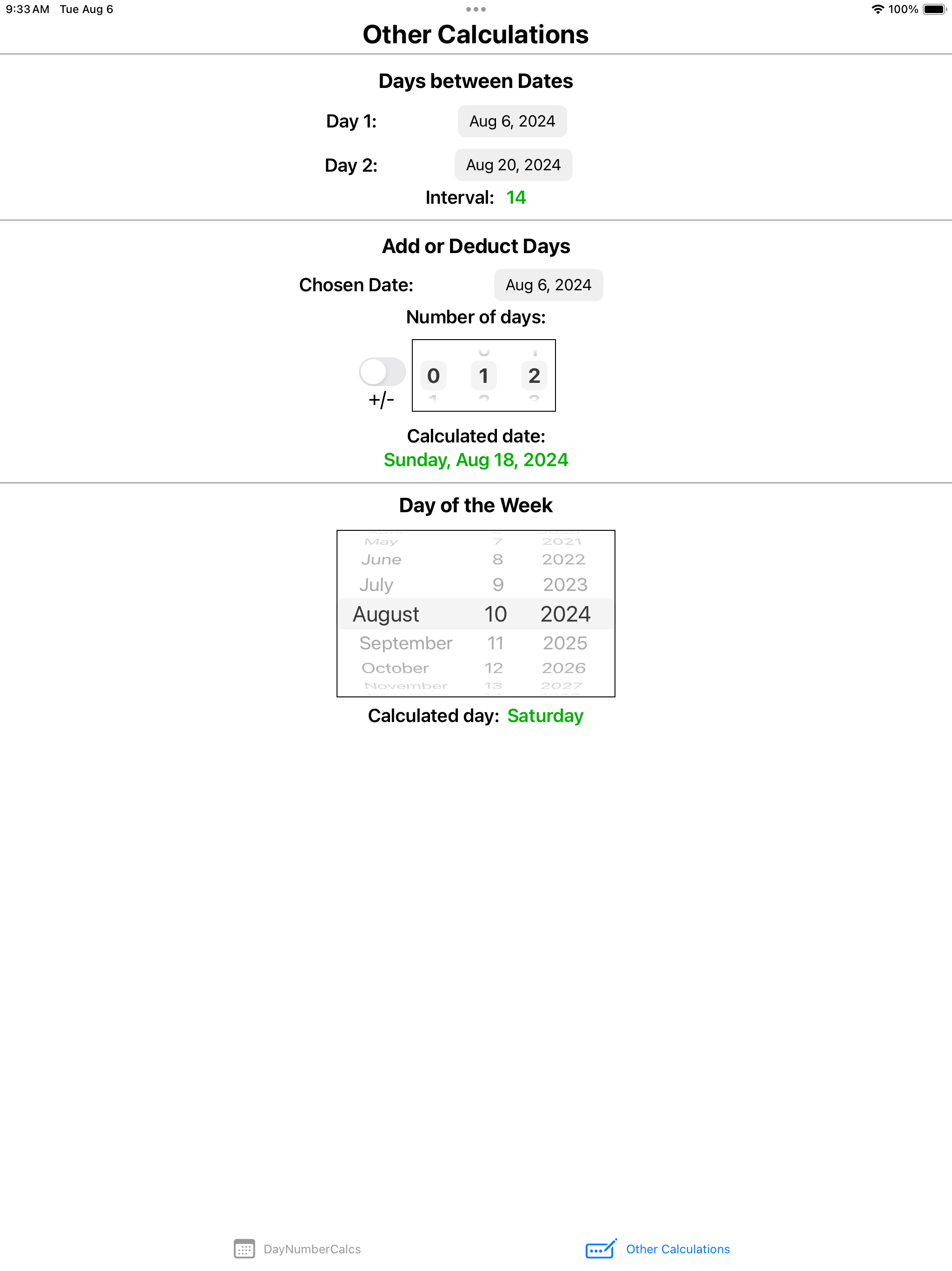 DayNumCalc