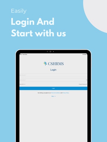 CSHRMS iPad screenshot