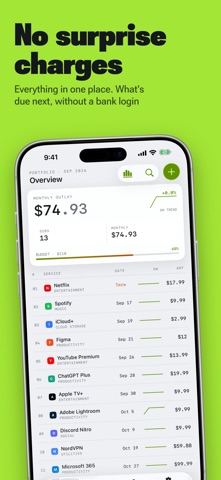MySub - subscription tracker Screenshot 1 of 8