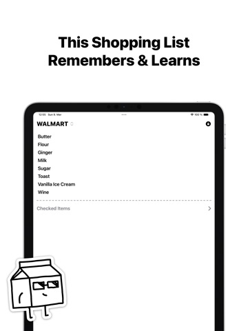 Milk - Sorted Grocery List screenshot
