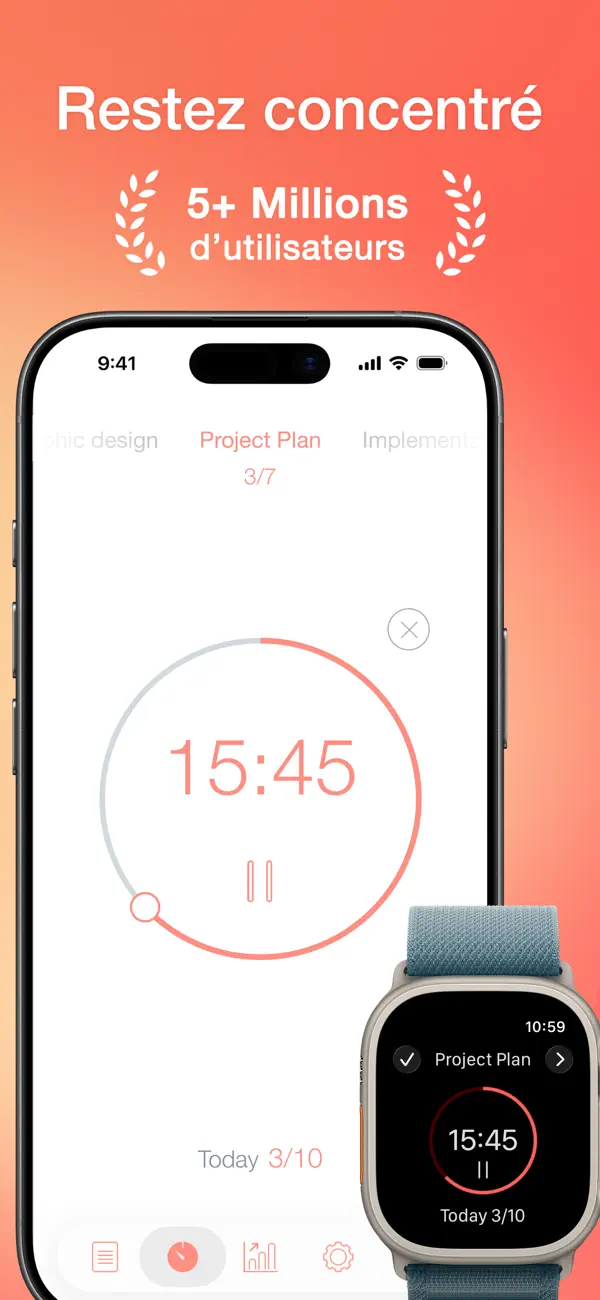 Screenshot #1 pour Be Focused – Minuteur Pomodoro