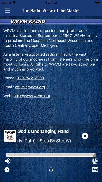 WRVM Radio App Screenshot