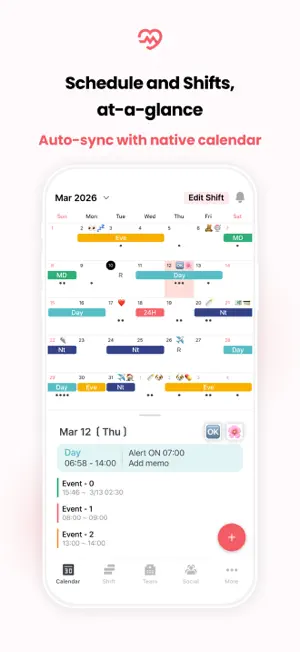 CAREWOKX - Team Shift Calendar screenshot 1