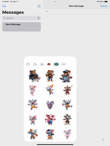 Skater Bear Stickers iPad screenshot