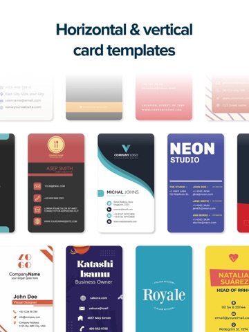 Business Card Maker - Visiting iPad screenshot
