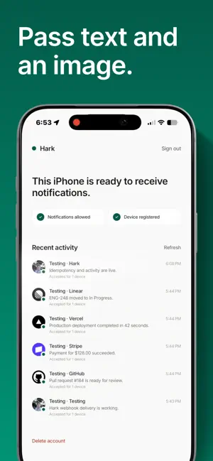 hark - developer notifications iPhone screenshot 3