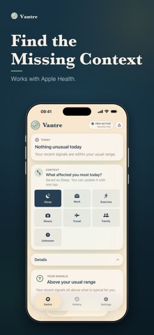 Vantre: Stress & HRV Journal Screenshot 1 of 5
