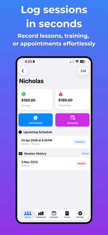 SessionFlow: Tutor Tracker screenshot