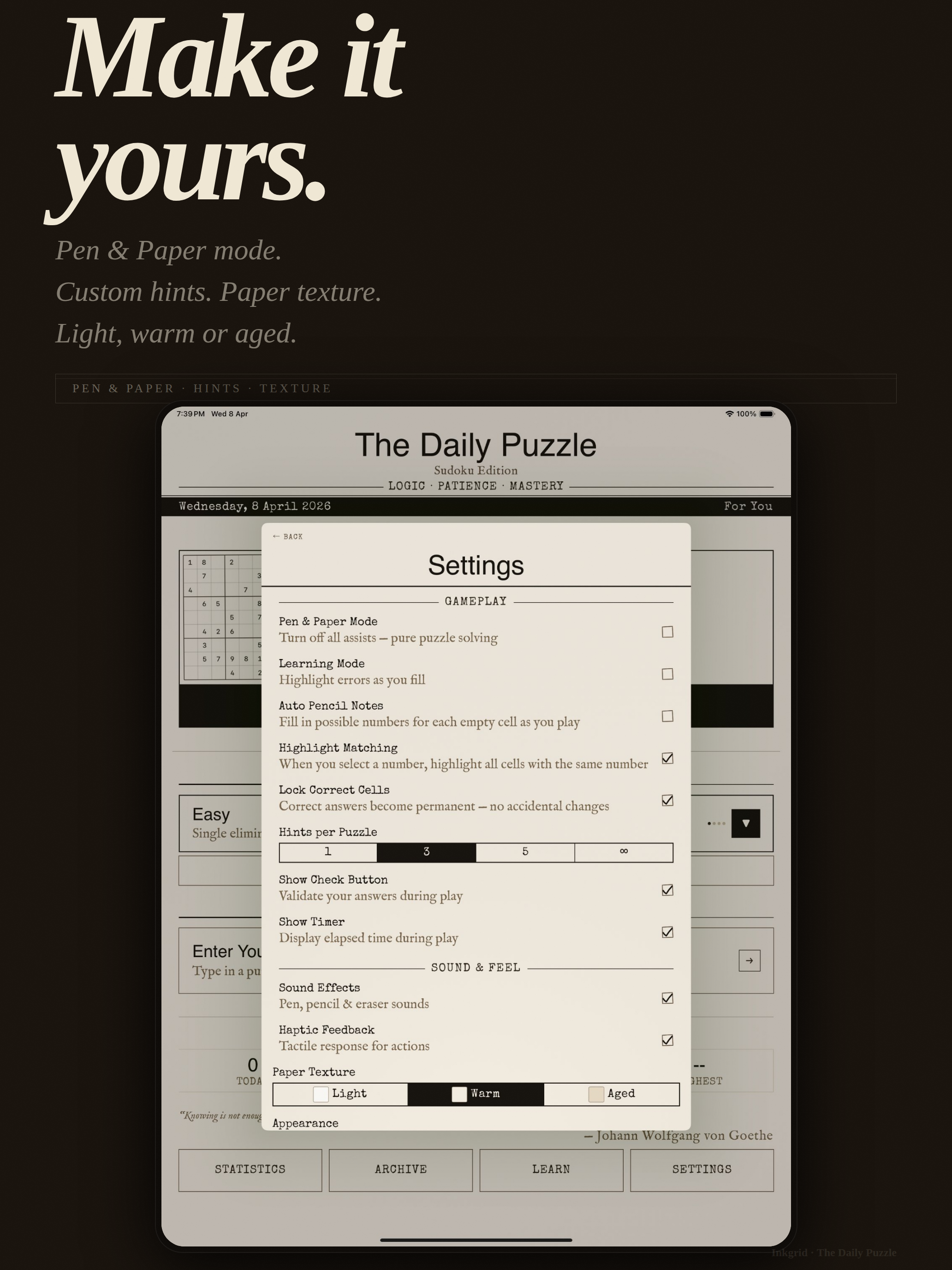 Inkgrid Sudoku