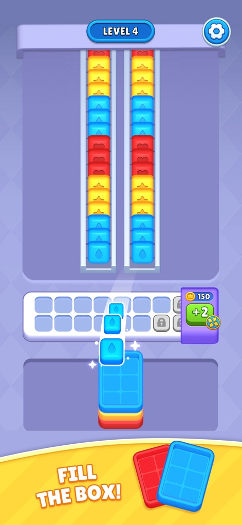 Sorting Cube Jam - Users can observe the intuitive cube sorting mechanism and the clear level progression indicator in this early stage of gameplay.