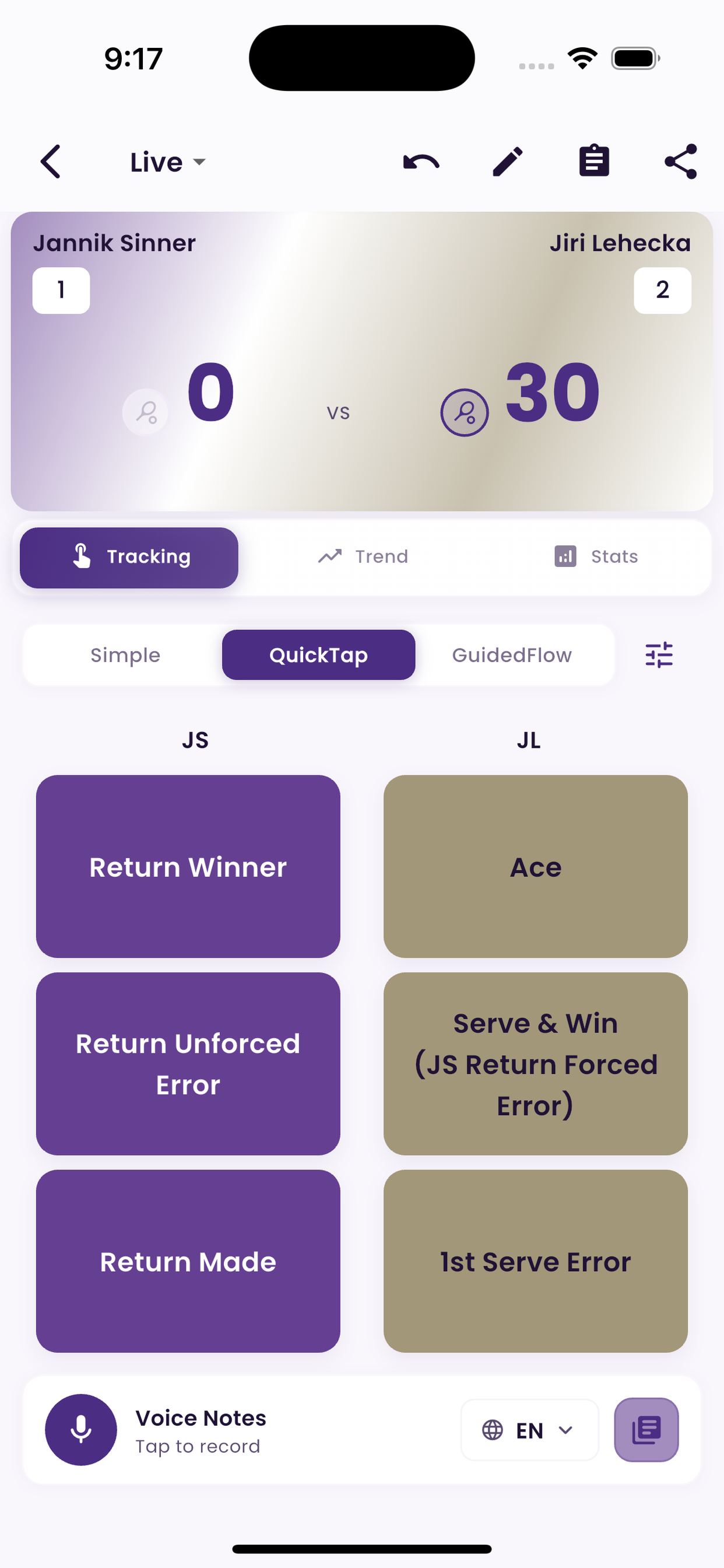 Tennis Matchlytics