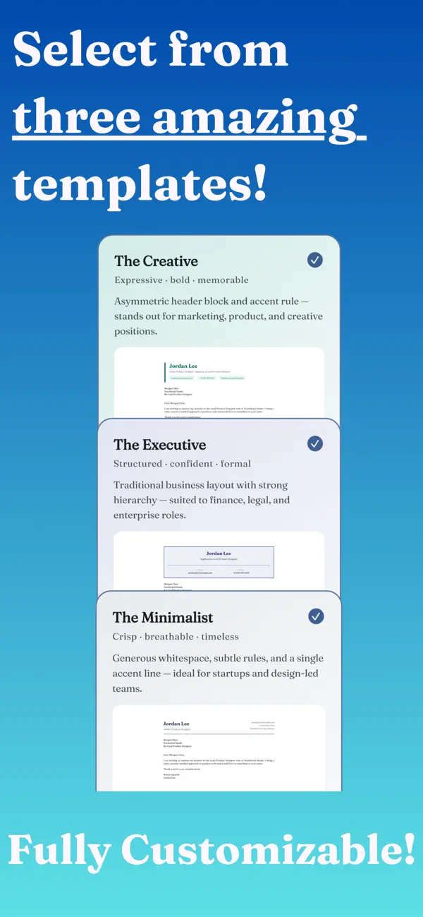 Screenshot #2 pour AI Cover Letter Builder
