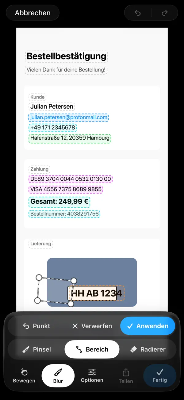 BlurBrush: Foto zensieren iPhone App Screenshot 5 – Foto & Video
