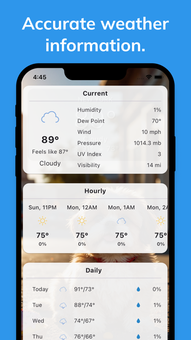 Woof Weather - Dog Forecast iPhone screenshot 3 - Weather app